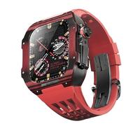 Pour la bande 8 7 6 5 4 SE 44/45 mm, le kit de modification de la bande de montre de luxe, la sangle de fluororubber en fibre de carbone, adaptée à la mise à niveau du bricolage iwatch