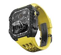 Pour la bande 8 7 6 5 4 SE 44/45 mm, le kit de modification de la bande de montre de luxe, la sangle de fluororubber en fibre de carbone, adaptée à la mise à niveau du bricolage iwatch