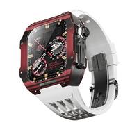 Pour la bande 8 7 6 5 4 SE 44/45 mm, le kit de modification de la bande de montre de luxe, la sangle de fluororubber en fibre de carbone, adaptée à la mise à niveau du bricolage iwatch