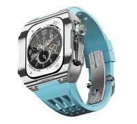 Pour la bande 9 8 7 6 5 4 SE 44/45 mm Série ， Case en fibre de carbone Fluororubber Watch Band Kit de modification de luxe Kit de mise à niveau bricolage Accessoires