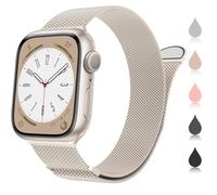 Pour la bande de bande 9, Ultra 2, SE, Ultra 8 7 6 5 4 3 2 1 38 mm 40mm 41mm 42mm 44mm 45 mm 49 mm Femmes et hommes, boucle en maille en acier inoxydable Remplacement du fermoir magnétique