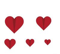 Pour la Saint-Valentin et la décoration de fête de mariage avec autocollants muraux 3D en forme de cœur, plusieurs tailles et quantités, PET imperméable pour un entretien facile (C)