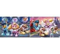 pour la Super Pat Patrouille - Puzzles 2 x 60 Pieces Heros a la rescousse : Marcus, Stella, Chase, Liberty - Enfant - Set Puzzle + 1 Carte Animal