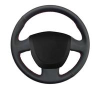 pour Lada pour Granta 2011 2012 2013 2014 2015 2016 2017 2018 Housse Volant Voiture en Cuir Noir Cousue À La Main Caches Volant Protege(White Thread)