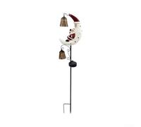 Pour lampes solaires de Noël avec lune et Père Noël, pour Noël | Silhouette, IP45 résistant aux intempéries, décoration de jardin en fer, marche/arrêt automatique, LED pour extérieur, porche