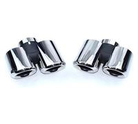 Pour Land Pour Rover Pour Defender 90 110 2020-2024 Embout D'échappement Carré Noir Acier Inoxydable tuyau d'échappement pièce modifiée(Silver,2.0)