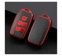 pour Land Rover Range Rover Sport Evoque Freelander2 pour Jaguar XF XJ XJL XE TPU Voiture Etui clés Coque Support Protecteur(Red Key Case)