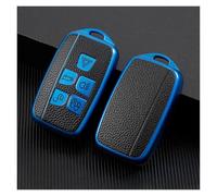 pour Land Rover Range Rover Sport Evoque Freelander2 pour Jaguar XF XJ XJL XE TPU Voiture Etui clés Coque Support Protecteur(Blue Key Case)