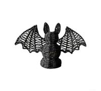 pour lanterne Chauve-Souris Tressée à la Main Herbe 32x9.5x19.5cm | Décoration Halloween artisanale pour table rebord de fenêtre effet d'ombres avec bougeoir intégré Herbe naturelle