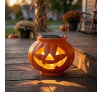 pour lanterne Citrouille Halloween Métal Étanche Jack-O'Lantern | Construction pour en fer anticorrosion IP44 Utilisable pelouse pour terrasse suspendue Éclaire avec LED blanche chaude