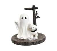 pour lanterne Specter Story Résine Blanche Plusieurs Tailles Six | Pour ambiance chaleureuse motifs sculptés raffinement artisanal idéale Halloween petites étagères tables