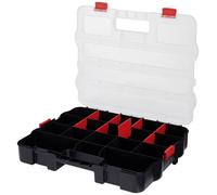 pour l'atelier Alutec 56075 Coffret de rangement (l x H x P) 386 x 68 x 310 mm Nombre de compartiments: 18 séparations variables