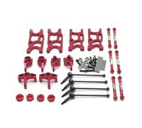Pour LC 1/14 Pour WLtoys 144001 124016-17-18-19 1/12 9PCS Biellette De Direction Coupelle Pour Bras Oscillant Ensemble RC Voiture Pour Course Utilisation De Remplacement RC Coupelle Direction(Red)