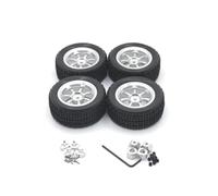 Pour LC Pour WLtoys Pour WPL Pour MN Pour JJRC Pour Henglong 1/18 1/16 1/14 1/12 Moyeux Roue En Métal Pneus Pièces Mise À Niveau Voiture RC Réparation Pièces Améliorations RC(Silver)