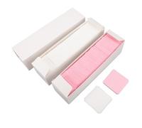 pour le blanc rose, 1000pcs non pelucheux à double face à double face 3 lingettes à ongles en coton doux pour la colle d'extension des cils, pour le salon de beauté à ongles