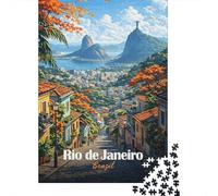 pour Le Coin Bar, Rio De Janeiro Cityscape with Christ The Redeemer Panneau Métallique Rétro 70x50cm/1000pcs, Adaptée À Le Coin Bar, La Cuisine Et L’Espace Repas