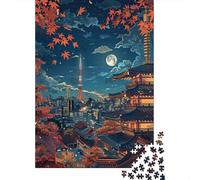 pour Le Coin Bar, Tokyo Tower Night View-2 Panneau Métallique Rétro 52x38cm/1000pcs, Adaptée À Le Coin Bar, La Cuisine Et L’Espace Repas