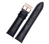 Pour le fossile BQ2363 / 2453 ME3099 3052 3054 FS5380 / 5453 FS4735 FS4812 STRAPE DE COHIDE VINTAGE VILLINE CUIR SHAURD 20 22 mm (Couleur: Blue Rose Gold, taille: 24 mm)