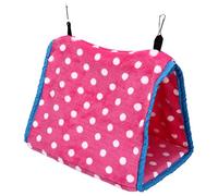 pour Le lit d'oiseaux, Flanelle Portable Pliable en Flanelle Triangulaire hamac à Oiseaux avec des Crochets, pour Les perroquets, Les Hamsters, Les écureuils (Rose)