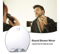 pour le miroir de douche, pour le rasage, pour le maquillage, pour le toilettage et les voyages à barbe - sans brouillard, portable, miroir rond de salle de bain avec aspiration