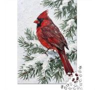 pour Le Pub Ou Le Café, Cardinal on Snowy Pine Branch Plaque en Métal Rustique 52x38cm/1000pcs, pour Aménager Le Pub, Le Café Et Le Coin Bar