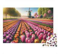 pour Le Pub Ou Le Café, Dutch Tulip Fields Panneau Métallique Rétro 38x26cm/1000pcs, Décoration en Métal pour Le Pub, Le Café Et Le Coin Bar
