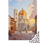 pour Le Pub Ou Le Café, Florence Cathedral Painting-13 Panneau Métallique Rétro 52x38cm/1000pcs, Cadeau De Noël pour Les Collectionneurs De Déco Murale