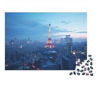 pour Le Pub Ou Le Café, Paris Eiffel Tower Night View Panneau Métallique Rétro 52x38cm/1000pcs, Décoration en Métal pour Le Pub, Le Café Et Le Coin Bar