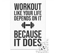 pour Le Pub Ou Le Café, Workout Like Your Life Depends on It Panneau Métallique Rétro 52x38cm/1000pcs, Plaque Murale pour Le Pub, Le Café Et Le Coin Bar