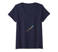 pour Le résultat : Le Voyage inspirant des Travailleurs Sociaux T-Shirt avec Col en V, Femme, Bleu Marine, XL