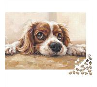 pour Le Salon, Cavalier King Charles Spaniel Painting Plaque Métallique Vintage 52x38cm/1000pcs, pour Un Mur De Cadres dans Le Salon, Le Coin Lecture Et L’entrée
