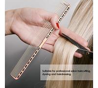 Pour le salon, pour 2 pcs peigneux, coiffure de coiffure professionnelle, métal en aluminium d'espace en acier, coupe de cheveux (Or rose)