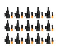 Pour le tuyau de jardin, 15 sets Connecteur de tuyaux, support d'adaptateur de gicleurs de filetage féminin G1 / 2 pouces, pour tuyau de tuyaux de distribution 8/12