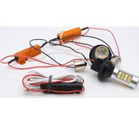 Pour l'éclairage automobile 2pcs 1156 2835 High Power Dual Color Switchback Bulb 42LED Daytime Running Speed Signal Lamp BA15S powder + yellow