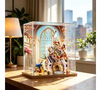 pour Lego 43263 Vitrine en Acrylique pour kit de Construction Château La Belle et la Bête Boîte Transparente étanche à la poussière Vitrine Uniquement Compatible avec Lego 43263 (Background A)
