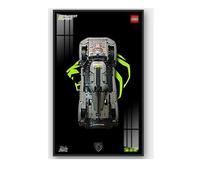 Pour Lego Technic Peugeot 9X8 24H 42156 Echelle 1:10 Plaque de montage mural pour modèle voiture de course Cadre d'affichage à collectionner Acrylique Durable Compatible avec Lego, Supercars, Cadeau