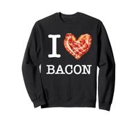 Pour les amateurs de bacon : 'I Love Bacon' - texte blanc Sweatshirt