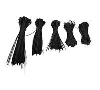 Pour les attaches de câble, 5 packs Set d'organisation de l'organisateur de la filette de sangle de cordon de fil de fil en nylon jetable (Noir)