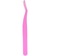 Pour les cils, pour la pince à pincement - acier inoxydable incurvé - False Lash Application, Clip auxiliaire d'extension de cils (Rose fluorescent en caoutchouc et en plastique (sac en pâte))