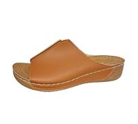 pour Les Femmes 2025 Arc orthopédique Soutien des Pantoufles Plates Glisser sur Une Large Largeur Chaussures de Plage en Cuir glisses de Sandales