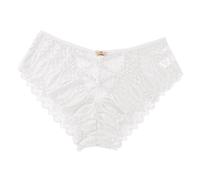 pour Les Femmes au Crochet Dentelle à Lacets évider sous-vêtements Culotte Shorty Femme Coton Lot Slip Coton Femme (White, M)