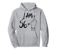 pour Les Femmes de 56 Ans, Plus 1 Majeur pour Leur 57e Anniversaire Sweat à Capuche