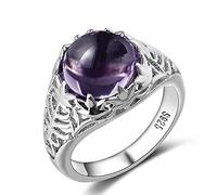 Pour les femmes élégantes rondes améthyste fiançailles de mariage charms femelles amende