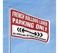 Pour les garçons Drapeau Bouledogue Français Amoureux Parking Seulement Drapeau Décor Pour Chambre Décor Automne Extérieur (Taille : 120 x 180 cm)
