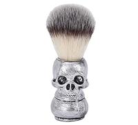 Pour les hommes, pour la brosse à raser, la poignée de forme squelette créative, l'outil de rasage de toilettage de nettoyage de la barbe faciale (Brosse à barbe du crâne argenté)