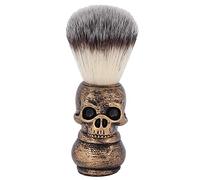 Pour les hommes, pour la brosse à raser, la poignée de forme squelette créative, l'outil de rasage de toilettage de nettoyage de la barbe faciale (Brosse à barbe de tête de crâne doré)