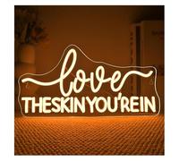 Pour les néons de décoration murale Enseigne lumineuse néon J’aime la peau dans laquelle tu es pour spa, décoration murale, lettres blanc chaud, 37 x 19 cm