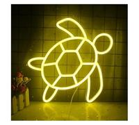 Pour les néons de décoration murale Enseignes au néon LED motif tortue de mer décoration murale lampes alimentées par la lumière pour chambre d'enfant boutique