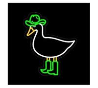 Pour les néons de décoration murale Lampe enseigne lumineuse néon canard rigolo cowboy oie, gravure LED, décoration pour chambre à thème animalier, 45 cm(D)