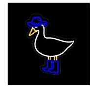 Pour les néons de décoration murale Lampe enseigne lumineuse néon canard rigolo cowboy oie, gravure LED, décoration pour chambre à thème animalier, 45 cm(F)